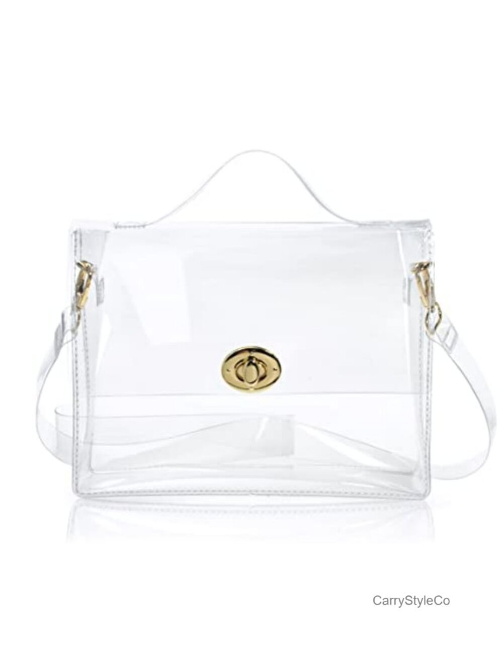 Clear Stadium Approved Crossbody Bag with Turn Lock Closure Women's Satchel